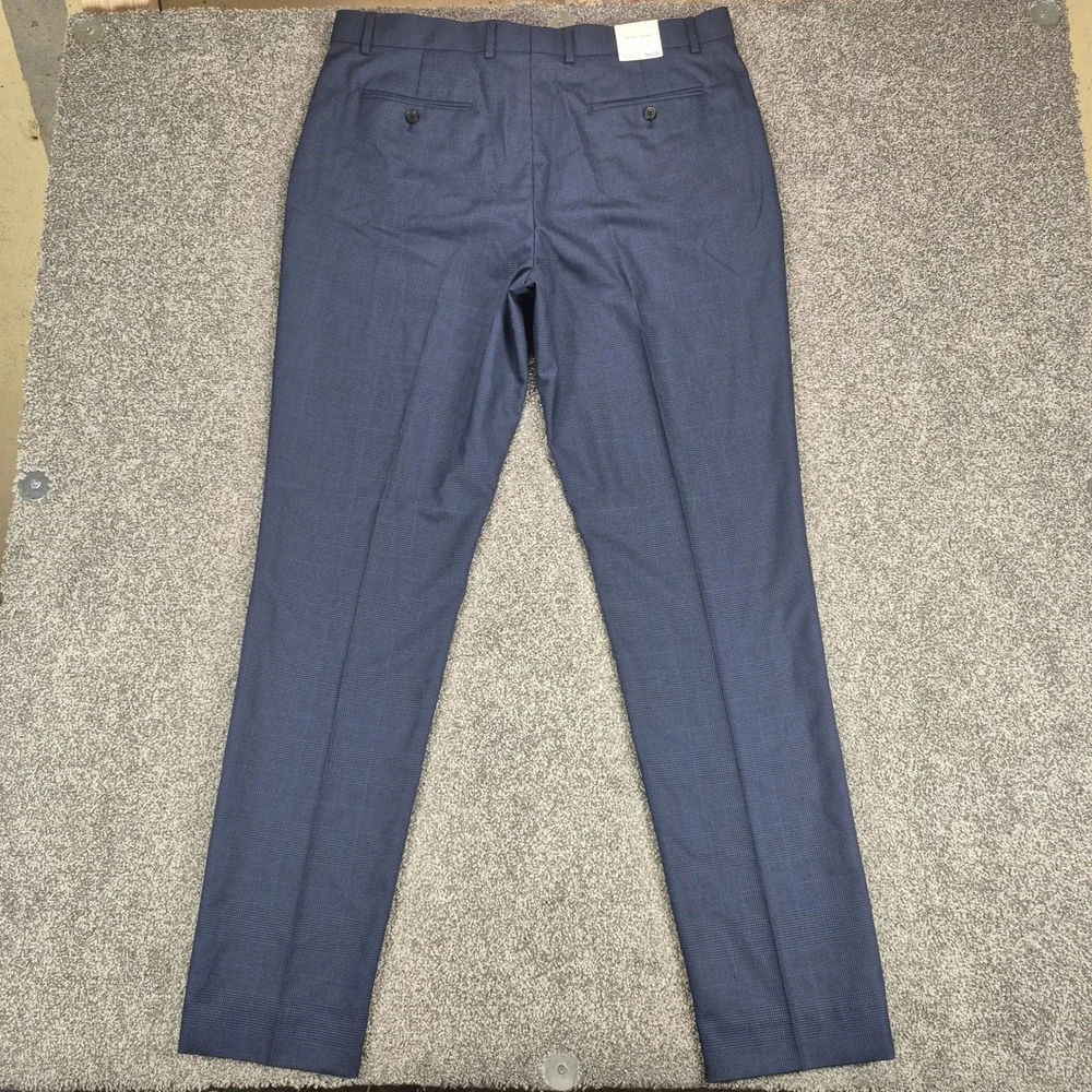 NWT Banana Republic Suit Mens 46L Blue Glen Plaid Prince of Wales Wool Blend